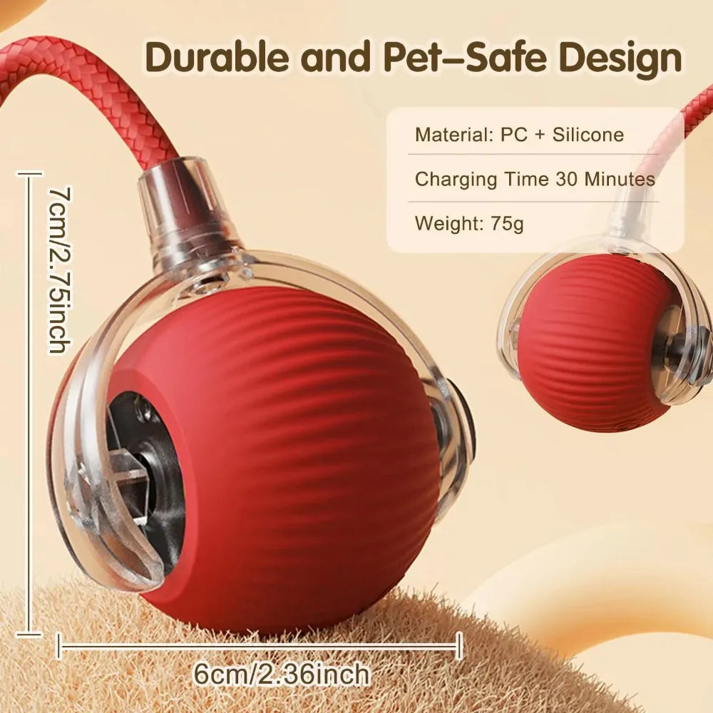 Rechargeable Cat Interactive Ball – Automatic Rolling Toy with Tail, Intelligent Mouse Simulation for Cats