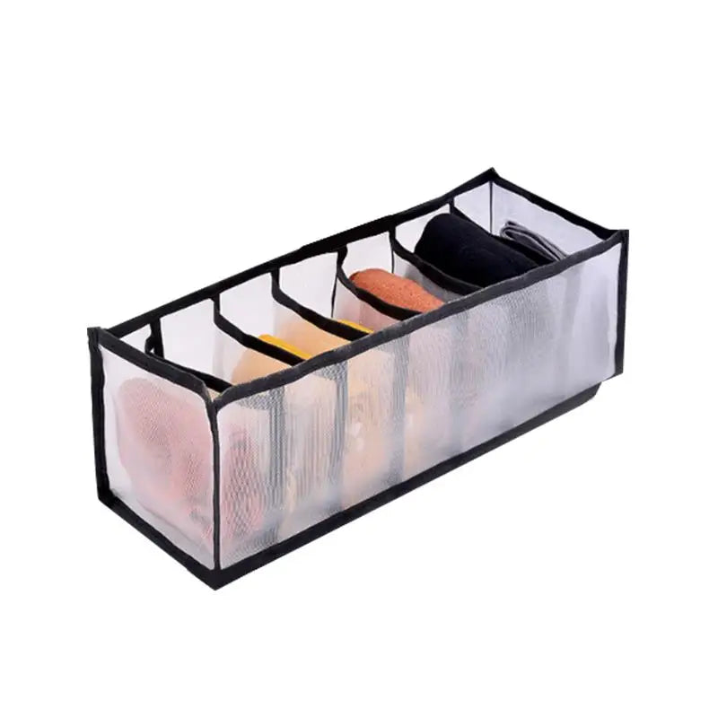 7-Grid Closet Organizer Box – Drawer Storage for Jeans, Socks & Pants