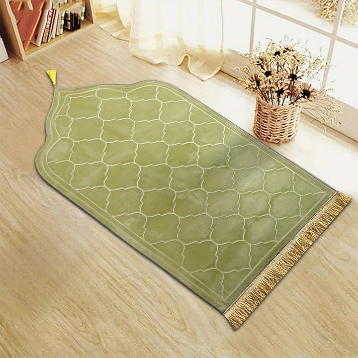 Thickened Printed Prayer Mat Plush with Tassel Flannel Prayer Mat