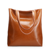 Women’s Genuine Cow Leather Tote – Large Vintage Handbag for Office & Daily Use