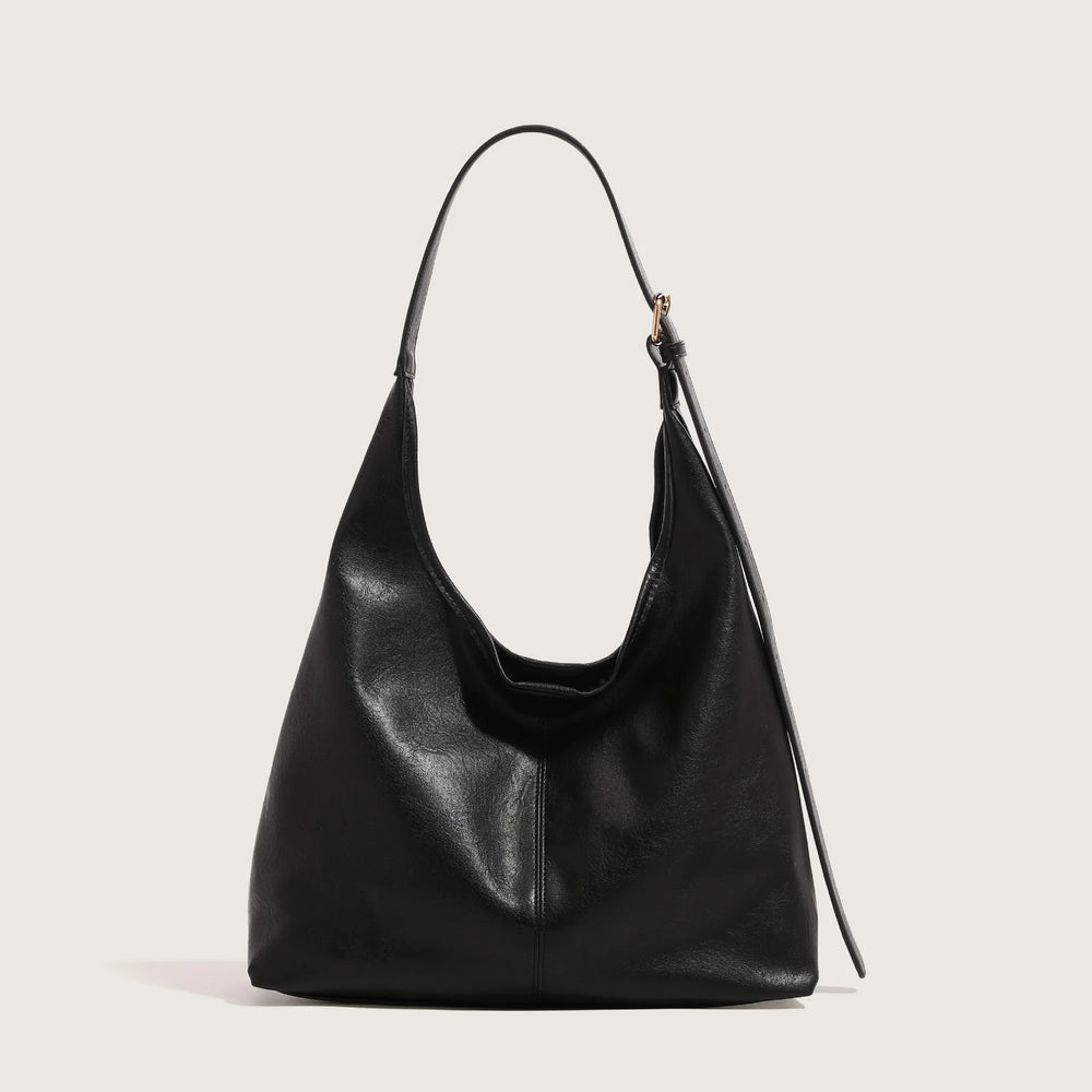 Women'S Large Vintage Tote - Solid Texture, Leather Effect Texture Versatile Tote Bag.