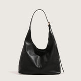 Women'S Large Vintage Tote - Solid Texture, Leather Effect Texture Versatile Tote Bag.
