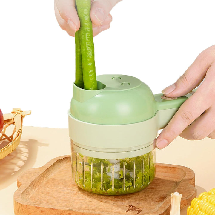 "5-in-1 Portable Electric Vegetable Cutter & Chopper – Multi-Functional Slicer, Shredder & Fruit Cutter"
