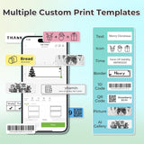 Label Maker Machine with Tape, P21 Bluetooth Label Printer, Wireless Mini Label Makers with Multiple Templates for School Office Home, Green