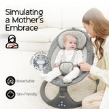 Electric Baby Swing for Infants – Bluetooth & Remote Control, 5 Speeds, 10 Music Modes, Adjustable Seat (0–9 Months, Gray)