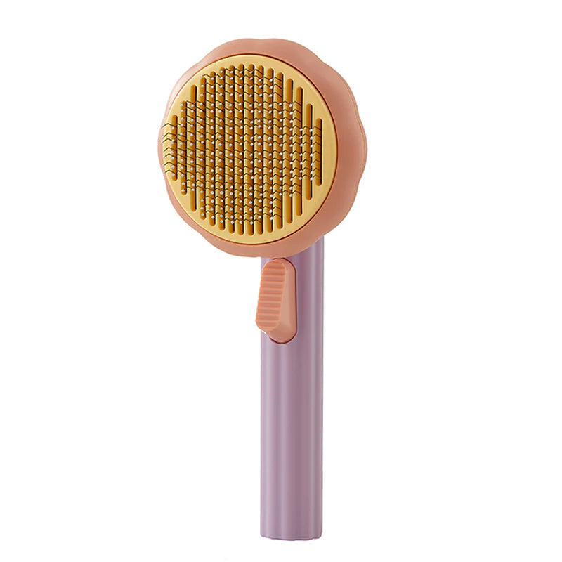 Pumpkin Cat Grooming Brush – Self-Cleaning Comb for Pets, Removes Loose Hair, Undercoat & Tangles