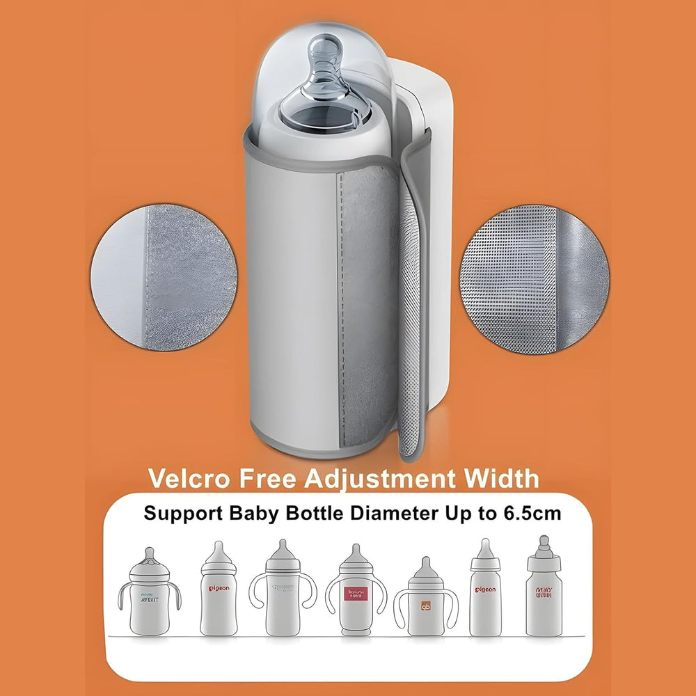 Portable Bottle Warmer for Travel, Rapid Warming with Battery-Powered Temperature Display, Waterless Milk Warming for Comfortable Baby Feeding on the Go