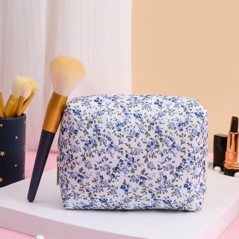 Women Makeup Organizer Female Toiletry Kit Bag Make up Case Storage Pouch Lady Flower Cosmetic Brush Organizer Bag for Travel