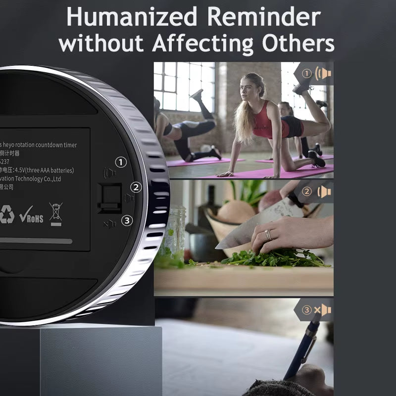 Magnetic Kitchen Timer Rotation Countdown Digital Timer Alarm Cooking Timer Clock Study Baking Reminder Stopwatch Clock
