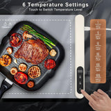 Food Warming Mat - Electric Warming Tray with 6 Temperature Settings and 6 Hours Timer, Full Surface Graphene Heating Food Warmer, Premium Rollable Heating Tray for Gatherings, Parties, Grey