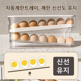 Slide Egg Carton – Double Automatic Egg Roller Storage Holder for Fridge Door & Kitchen Countertop