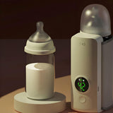 Portable Bottle Warmer for Travel, Rapid Warming with Battery-Powered Temperature Display, Waterless Milk Warming for Comfortable Baby Feeding on the Go