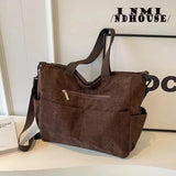 Fallow Fashion Large Capacity Canvas Tote Bags for Work Commuting Carrying Bag College Style Student Outfit Book Shoulder Bag 240821